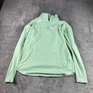 PINK Quarter Zip Pullover Sweatshirt Womens XS‎ Green Long Sleeve